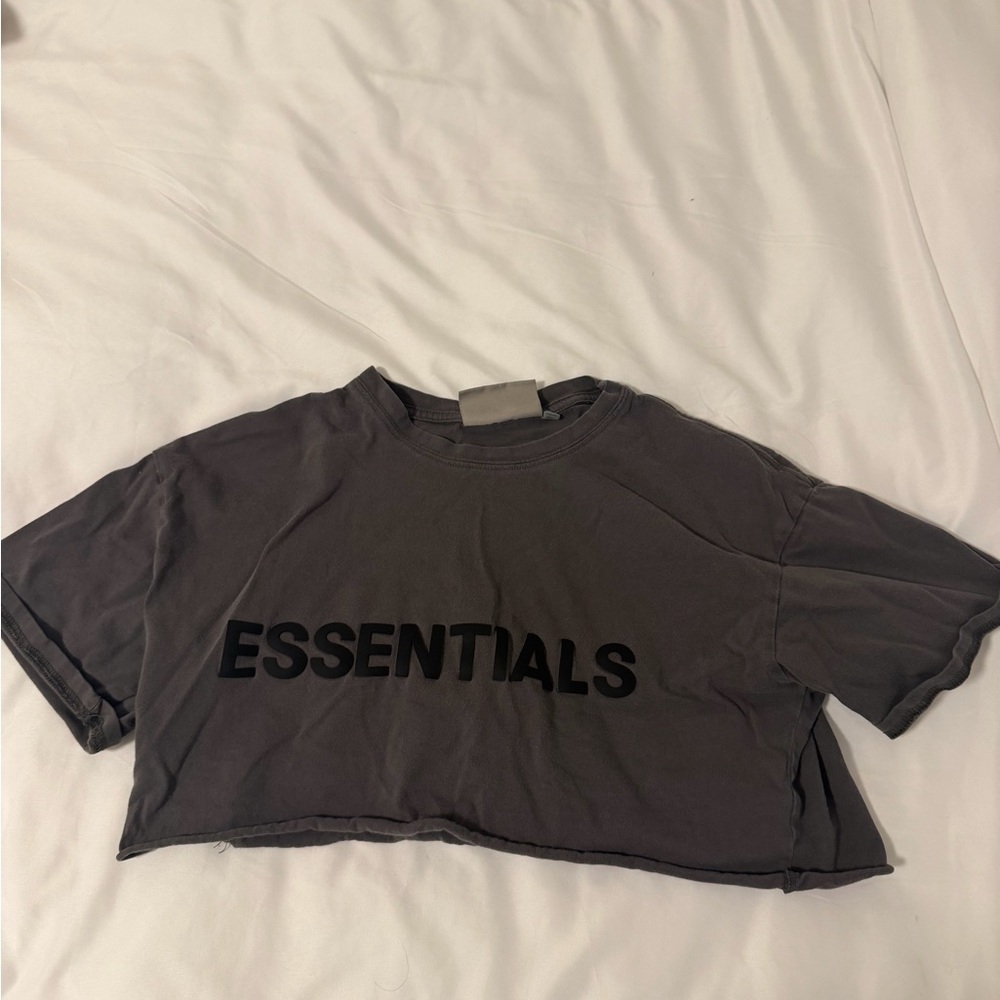 Fear of God Essentials Charcoal Cropped Tee